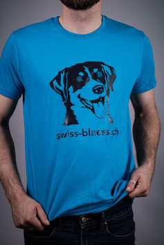 T-Shirt Hundekopf, blau
