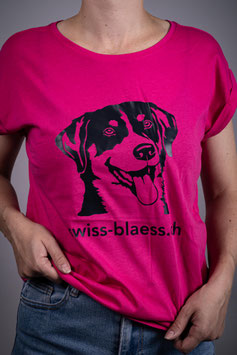 T-Shirt Hundekopf, pink
