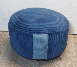 DL008) Einzelstück: Upcycling Meditationskissen in Blau - Hellblau - Dunkelbau (Boden)