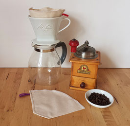 Stoff Kaffeefilter Deluxe in zwei Größen für Melitta Kaffeefilteraufsätze