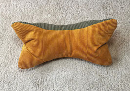 2b) EINZELSTÜCKE: Upcycling Lese- & Entspannungskissen in Goldgelb - Olive