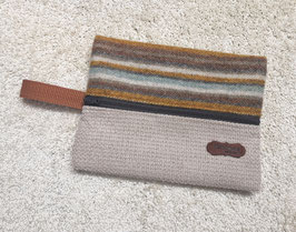 Flu003b) Allerlei-Tasche "Flunder" mit Streifenmuster - Beige