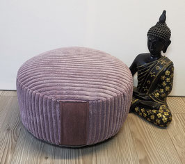 Upr31c) Einzelstück: Upcycling Meditationskissen in Lilatönen - Grau (Kordelboden)