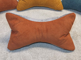 1b) EINZELSTÜCKE: Upcycling Lese- & Entspannungskissen in Terracotta - Hellgrau