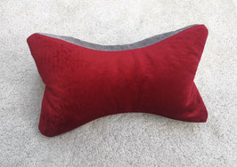 5a) EINZELSTÜCKE: Upcycling Lese- & Entspannungskissen in Rot - Silbergrau