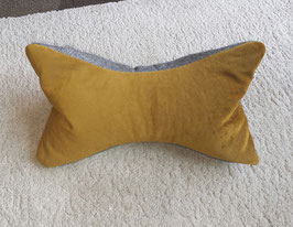 5b) EINZELSTÜCKE: Upcycling Lese- & Entspannungskissen in Senfgelb - Grau
