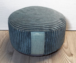 DL007) Einzelstück: Upcycling Meditationskissen in Petrol - Mint - Grau (Boden)