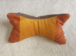 3c) EINZELSTÜCKE: Upcycling Lese- & Entspannungskissen in Maisgelb - Terracotta - Hellgrau