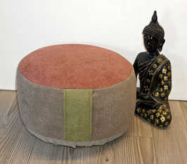 DL012d) Einzelstück: Meditationskissen in Altrosa - Braun - Hellgrün