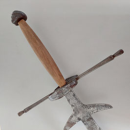 Schlacht-Bidenhänder original um 1580 Landsknecht Schwert mit geflammter Klinge