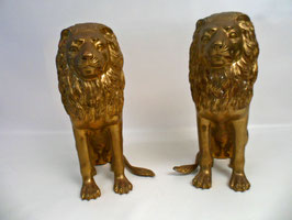 Löwen Paar - gold - H: 44 cm