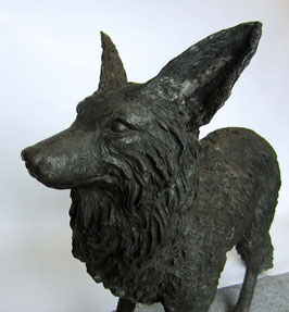 Fuchs Bronze Figur Garten Statue - H: 80 cm
