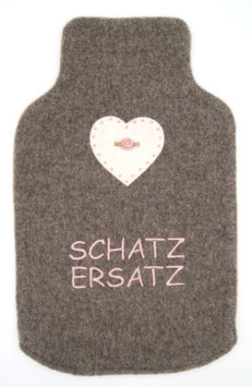 Wärmflaschen-Hülle Schatzersatz Taupe-Rose