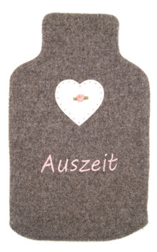 Wärmflaschen-Hülle Auszeit Taupe-Rose