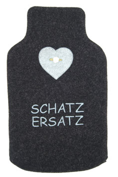 Wärmflaschen-Hülle Schatzersatz Schwarz-Eisblau