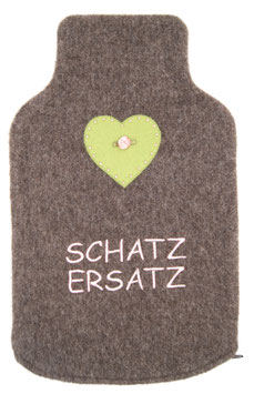 Wärmflaschen-Hülle Schatzersatz Braun-Rose