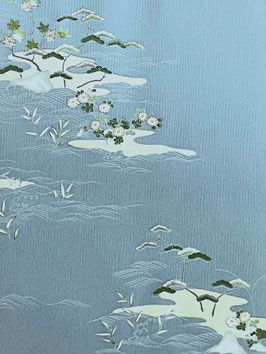 附下楊柳水浅葱地波に百花