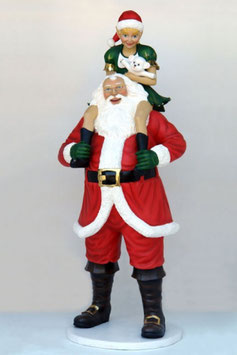 FIGURA DE SANTA CLAUS CON CHICA ELFO | Figuras navideñas