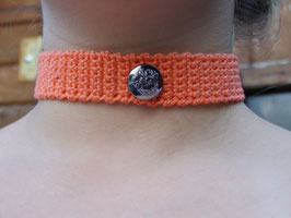 gehäkeltes Kropfband/Trachtenschmuck in orange