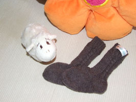 Kinder-Trachten-Stricksocken in dunkelbraun