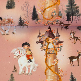 Baumwollstoffe Märchen Rapunzel altrosa