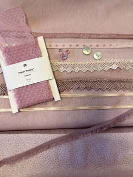 Spitze / Glitzerband altrosa