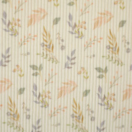 Ripp-Jersey Blätter natur-pastell