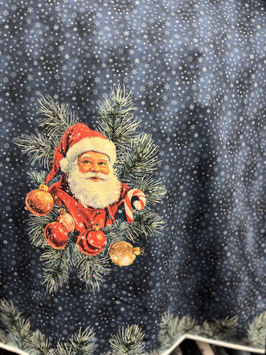 French-Terry - Panel  Weihnachts-Mann jeansblau