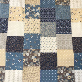 Baumwollstoff Patchworkmuster blau