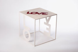 Tavolino salotto quadrato in metallo LOVE