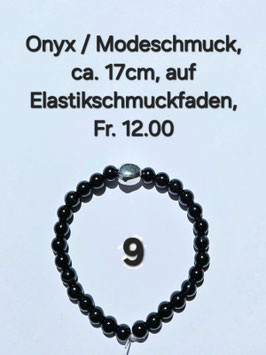 Armband Nr. 9, Onyx/Modeschmuck, ca. 17cm