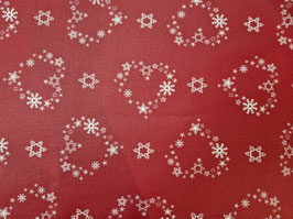 Wachstuch Herzen aus Schneeflocken in 2 Farben