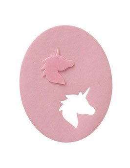 Patch Oval rosa Einhorn