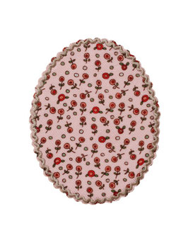 Patch Oval rosa mit Blumen 2 Stück