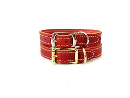 Lederhalsband Classic 2,0 rot creme Bolleband