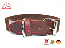 Lederhalsband Classic 3,0  braun pink Bolleband
