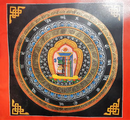 Handgemaltes Ölbild in gold aus Tibet