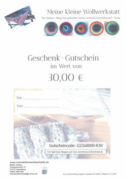 Gutschein im PDF-Format zum Ausdrucken [Design Strickstück]