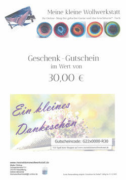 Gutschein im PDF-Format zum Ausdrucken [Design Kleines Dankeschön]
