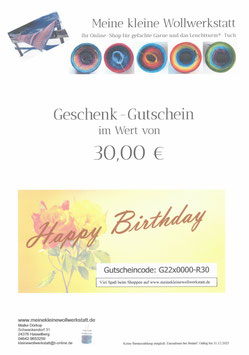 Gutschein im PDF-Format zum Ausdrucken [Design Happy Birthday]