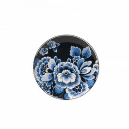 Wall plate Flowers in Dark Delft Blue 21 cm