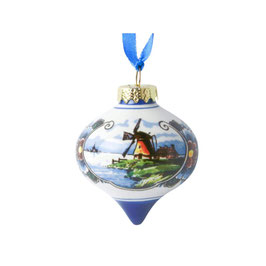 Christmas ball drop Landscape color with Mill 7 cm