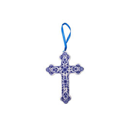 Christmas ornament Cross with floral decor