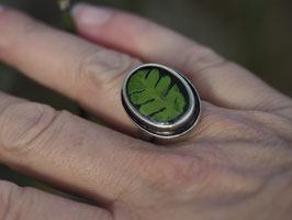 Das Flüstern des Waldes - Fingerring mit Farnblatt, Nr. 1471