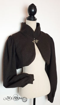 Bolero lainage marron manches longues et larges steampunk forêt