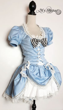 Ensemble Tenue Alice in wonderland steampunk veston, jupe, jupon et nœud