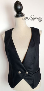 Gilet 2 boutons noir steampunk gothique B