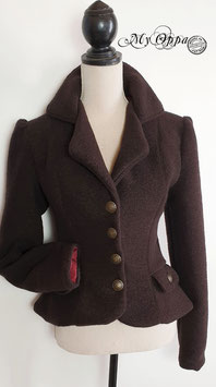 Veste retro laine marron steampunk, avec boutons et poches