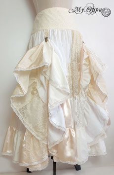 Jupe longue (blanc/beige) patchwork bohème cérémonie mariage (réservée pour CHIARA)