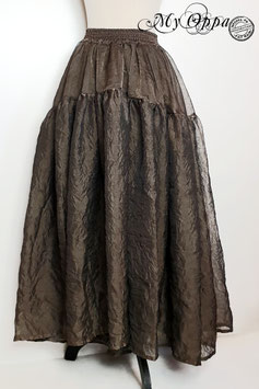 Jupe longue steampunk bohème verte fluide taille élastique